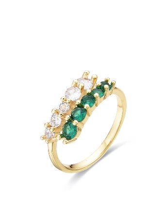 Anillo Verde con Zirconias